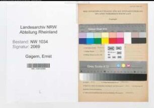 Entnazifizierung Ernst Von Gagern , geb. 20.04.1884 (Rittmeister)