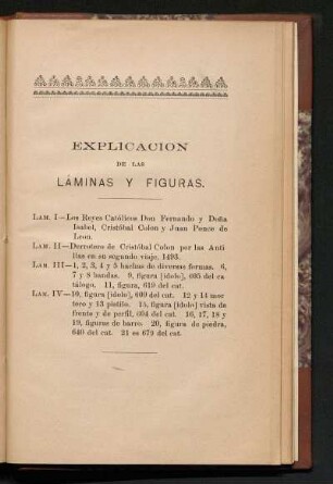 Explicación de las láminas y figuras.