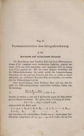 Compendium der höheren Analysis : in zwei Bänden, Erster Band [Teil 2]. [Integralrechnung]