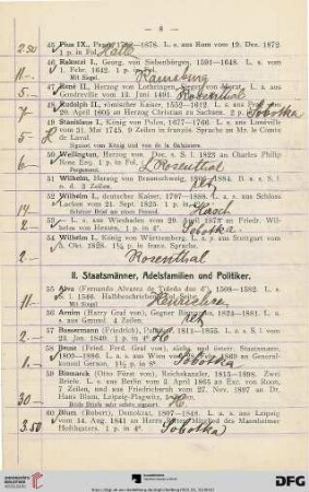 II. Staatsmänner, Adelsfamilien und Politiker (Nr. 55-83)
