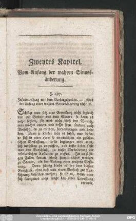 Zweytes Kapitel. Vom Anfang der wahren Sinnesänderung.