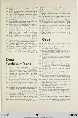 Brons – Pendules – Varia (Nr. 881-896)