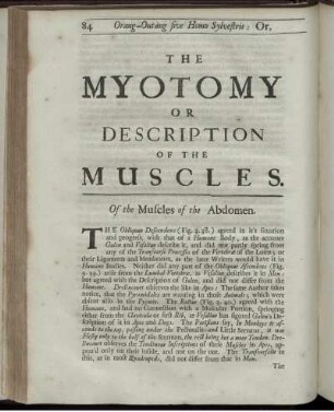 THE MYOTOMY OR DESCRIPTION OF THE MUSCLES.