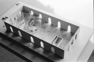 Freiburg: Stadtbauamt; Modell; Entwurf Kornhaus Freiburg; Innengestaltung als Gaststätte