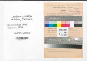 Entnazifizierung Oswald Boehm , geb. 15.07.1911 (Kaufmann)