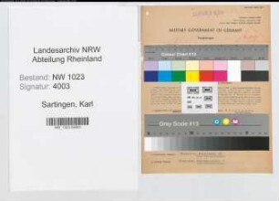 Entnazifizierung Karl Sartingen , geb. 15.07.1901 (Stadtinspektor)
