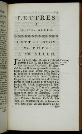 Lettre LXXXIX. - Lettre XC.