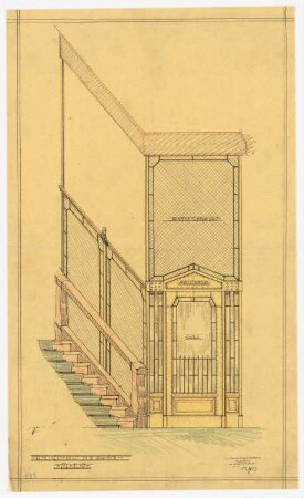Kunsthandlung Eduard Schulte, Berlin: Ansicht der Fahrstuhlvergitterung 1:10
