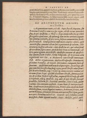 Ad Argumentum Ariani, ex 2. Thessal. 2.