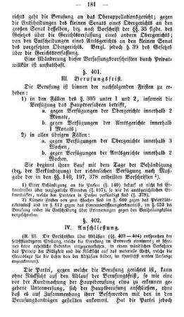 IV. Anschließung.