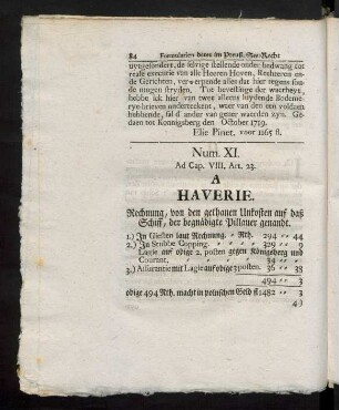 Num. XI. Ad Cap. VIII, Art. 23.