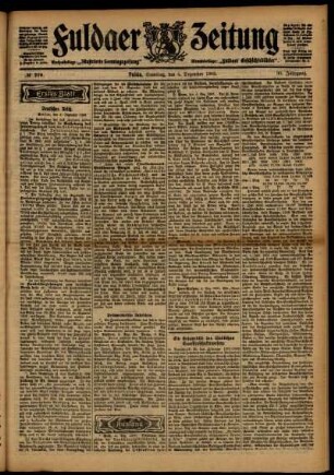 Erste Ausgabe vom Samstag, den 05. Dezember 1903.