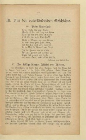 III. Aus der vaterländischen Geschichte