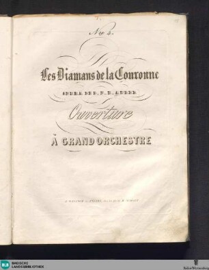 Les diamans de la couronne : ouverture à grand orchestre
