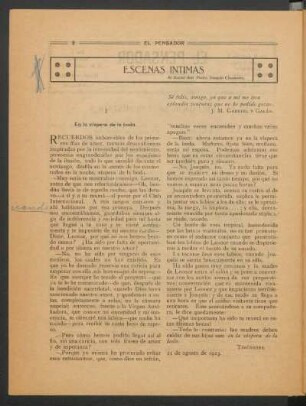 Escenas íntimas : Al doctor don Pedro Joaquín Chamorro