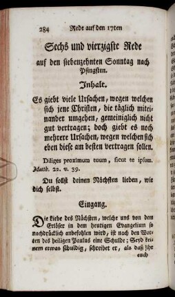Sechs und vierzigste Rede auf den siebenzehnten Sonntag nach Pfingsten.
