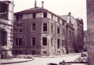 Gebäude der Landeskrankenkasse. Detmold. Von Bomben vollständig zerstörtes Gebäude in der Wiesenstraße Ecke Mühlenstraße. Sammlung Blanke