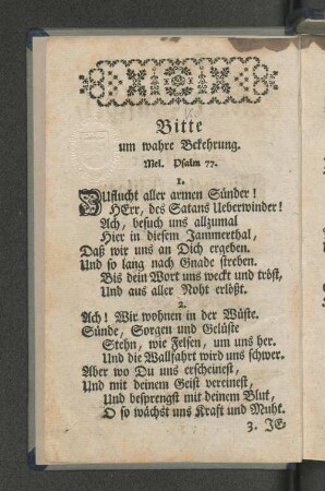 Bitte um wahre Bekehrung. [u.a.]