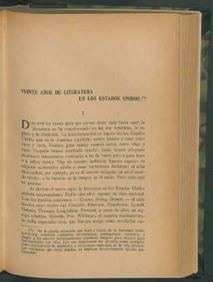 Veinte años de literatura en los Estados Unidos