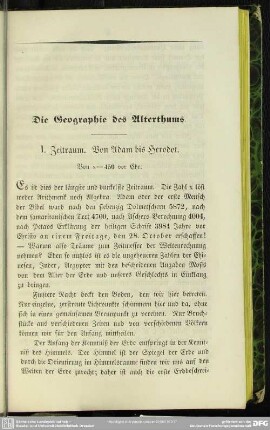 Die Geographie des Alterthums