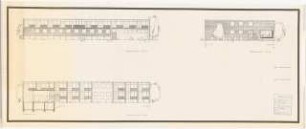 Grünflächen an der Möbelfachschule, Köln: Heim: Ostansicht, Westansicht und Südansicht 1:100 (Zeichnung des Architekten)