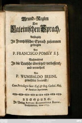 Grund-Reglen Der Lateinischen Sprach