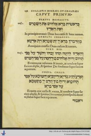 Collatio Hebraei et Chaldaei in quatuor capita Genesis.