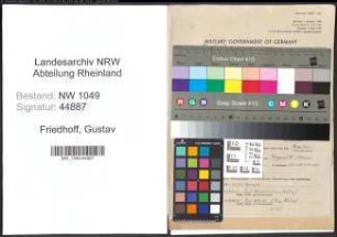 Entnazifizierung Gustav Friedhoff , geb. 27.02.1907 (Firmeninhaber)