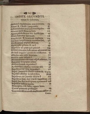 Index Secundus. Rerum & Verborum.