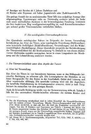 II) Die soziologischen Untersuchungskriterien