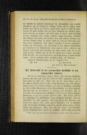 ¬Der¬ Unterricht in der pommerschen Geschichte in den pommerschen Schulen