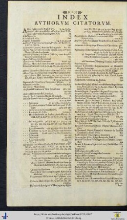 Index Authorum Citatorum.