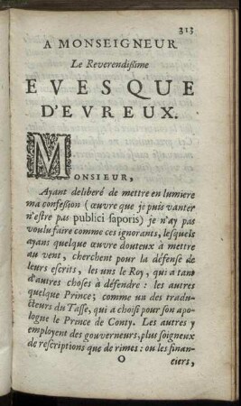 A Monseigneur Le Reverendißime Eves Que D'evreux