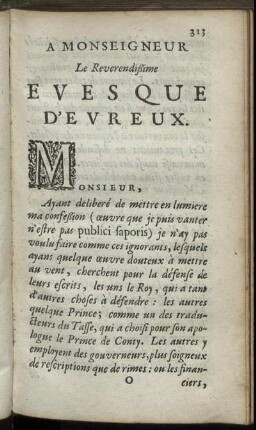 A Monseigneur Le Reverendißime Eves Que D'evreux