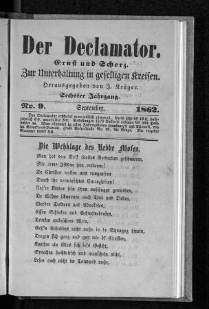 Die Wehklage des Rebbe Moses.