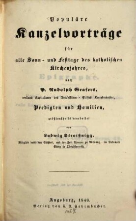 Populäre Kanzelvorträge : für alle Sonn- und Festtage des katholischen Kirchenjahres