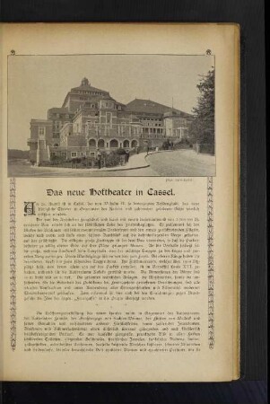 Das neue Hoftheater in Cassel