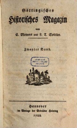Göttingisches historisches Magazin. 2. 1788