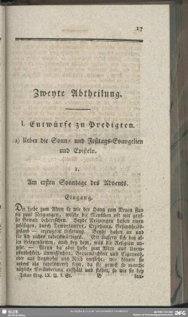 Zweyte Abtheilung