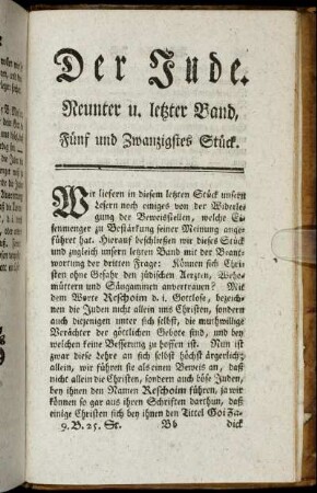 Fünf und Zwanzigstes Stück.