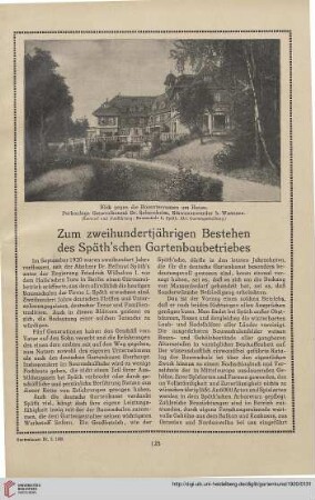 33: Zum zweihundertjährigen Bestehen des Späth'schen Gartenbaubetriebes