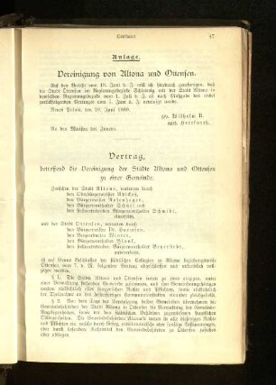 Vereinigung von Altona und Ottensen.