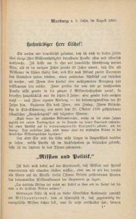 Hochwürdiger Herr Bischof!