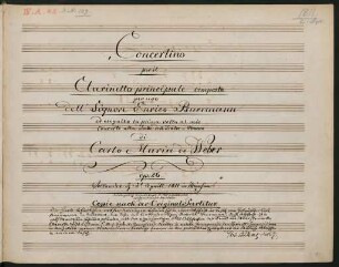 Concertinos; cl, orch; Es-Dur; J 109; WeV N.10; op.26