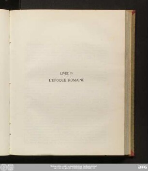 Livre IV L'Époque Romaine