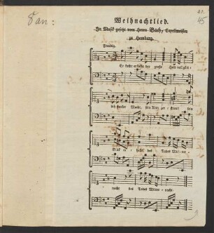 9. Weihnachtslied: "Er kommt, er kommt, der große Held", BR‑CPEB H 10; H 712; Wq 202.C.4