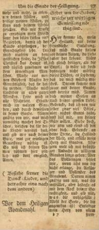 Vor dem Heiligen Abendmahl