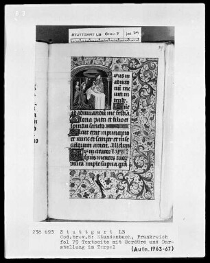 Lateinisch-französisches Stundenbuch — Christi Darstellung im Tempel, Folio 79recto