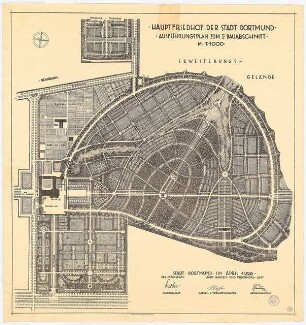 Hauptfriedhof Dortmund: Erster Bauabschnitt, Grundriss 1:1000