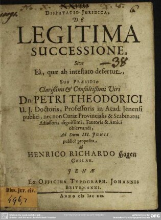 De legitima successione
